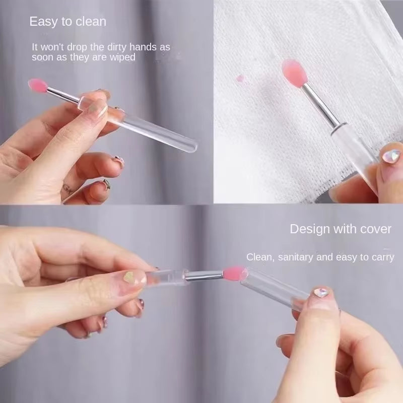 1/3/5PCS Portable Silicone Lip Brush with Cover Soft Multifunctional Lip Balm Applicator Lipstick Lipgloss Makeup Brushes