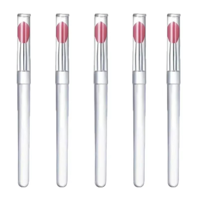 1/3/5PCS Portable Silicone Lip Brush with Cover Soft Multifunctional Lip Balm Applicator Lipstick Lipgloss Makeup Brushes